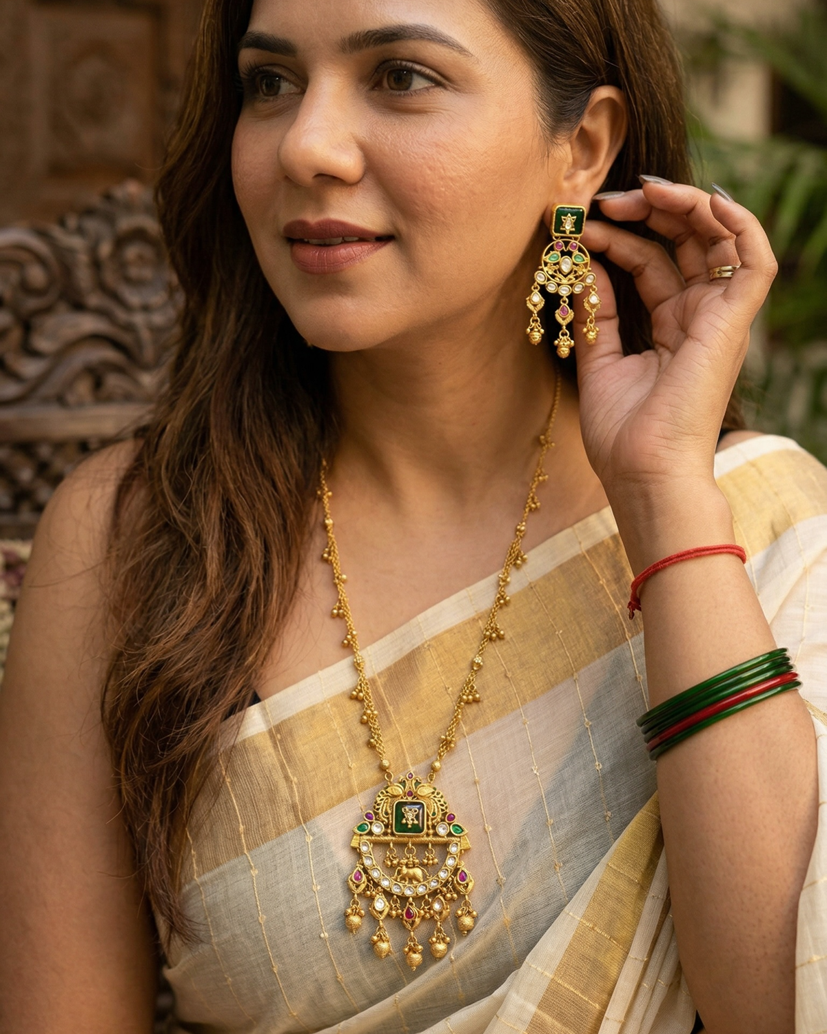 Amara Lariat Heritage Necklace Set