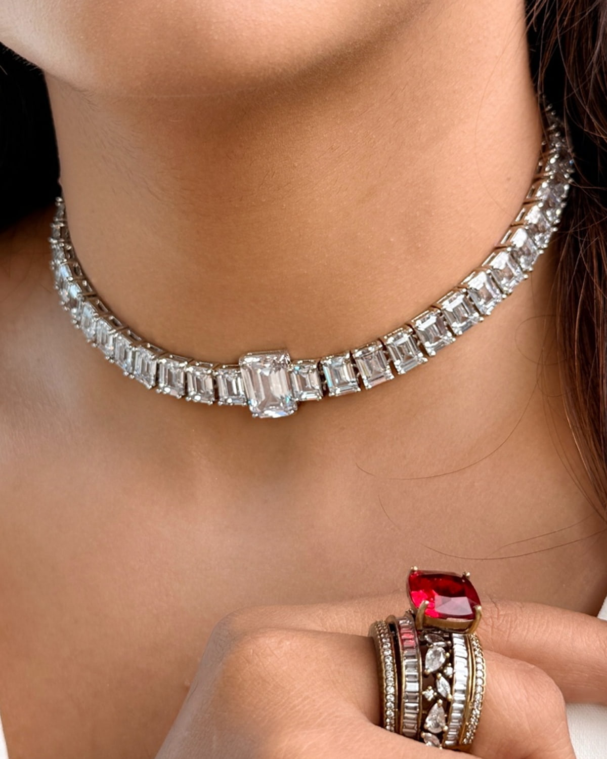 Alia Emerald-Cut Tennis Choker