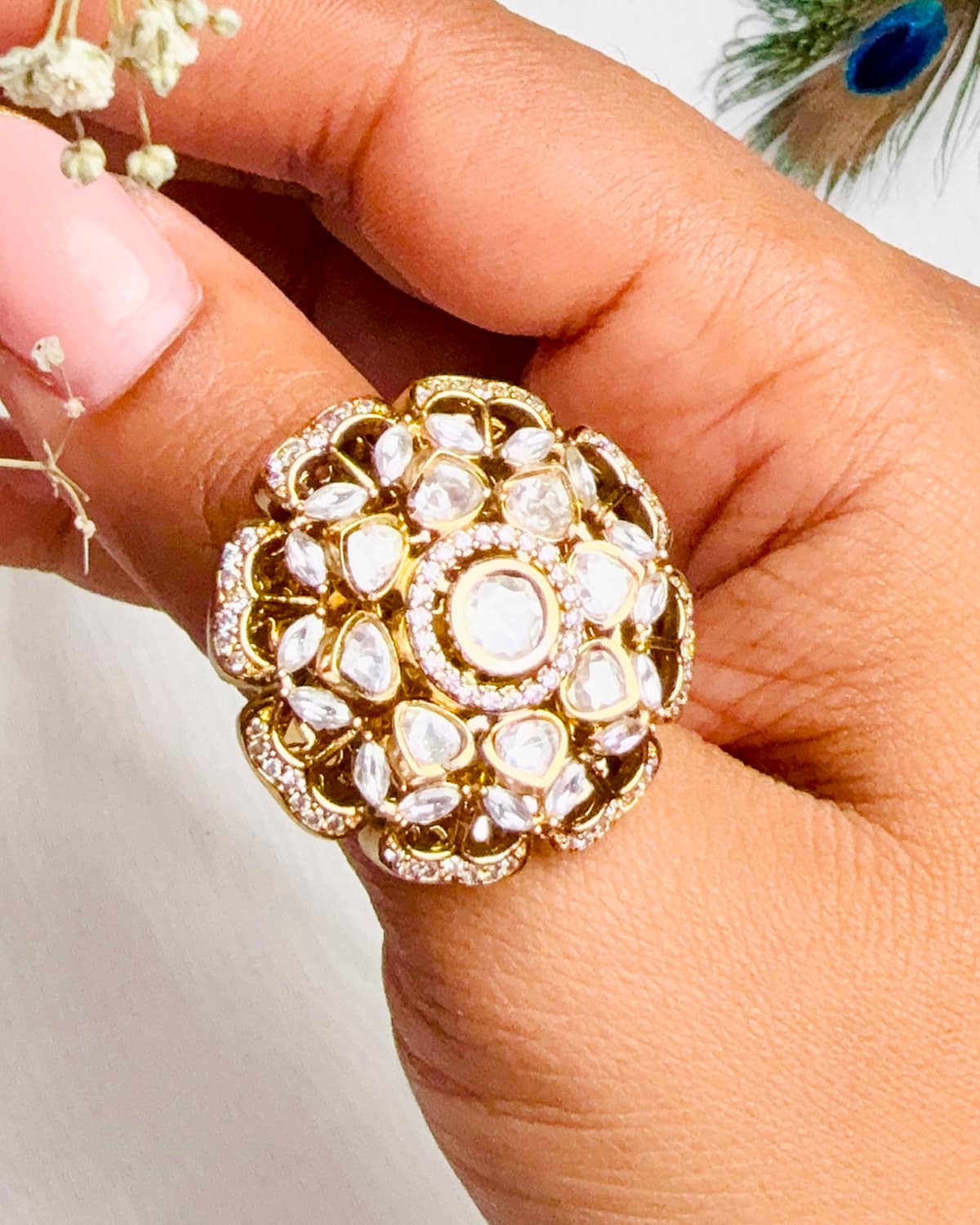 The Ivory Lotus Moissanite Ring