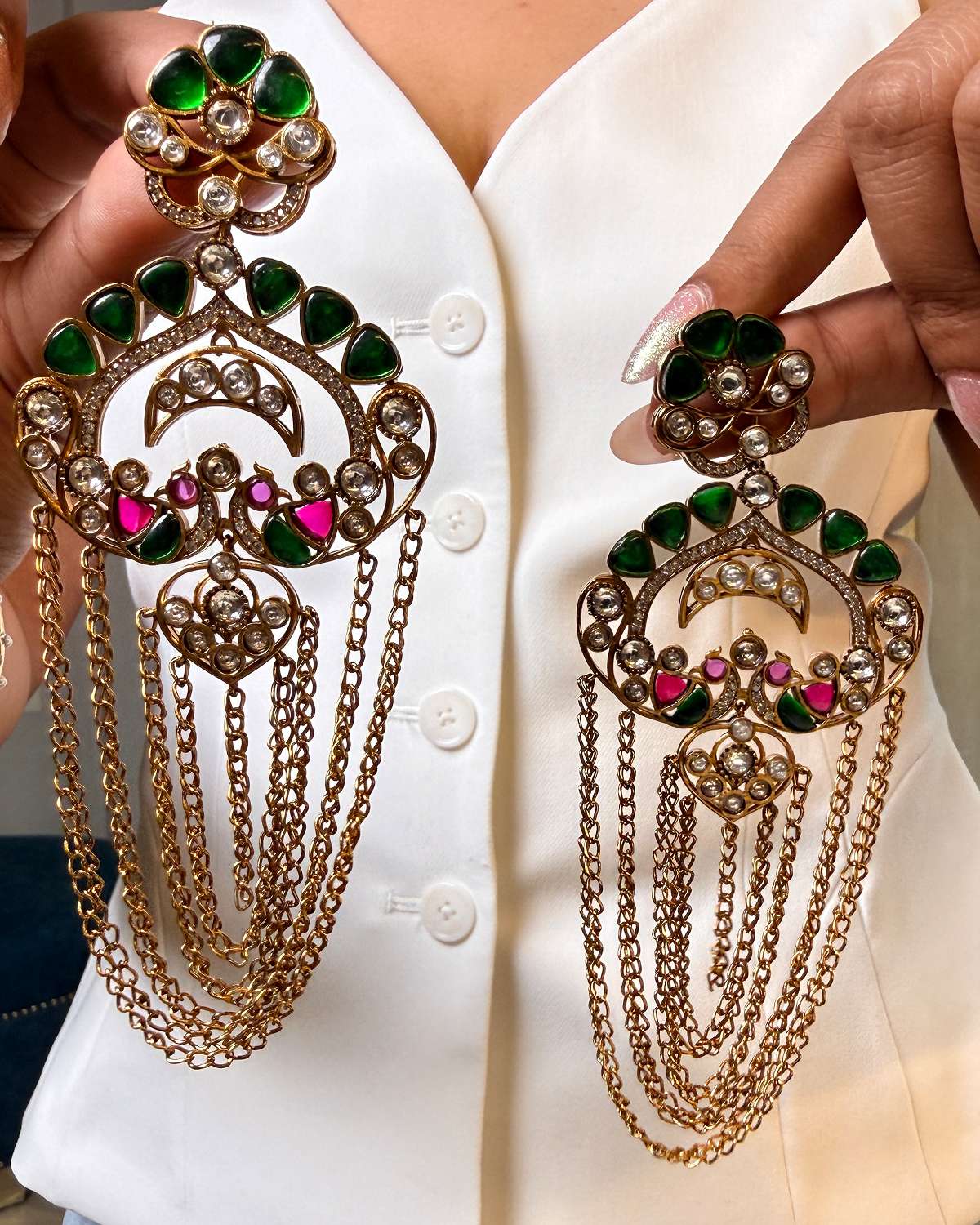 Zoya Pachi Kundan Earrings