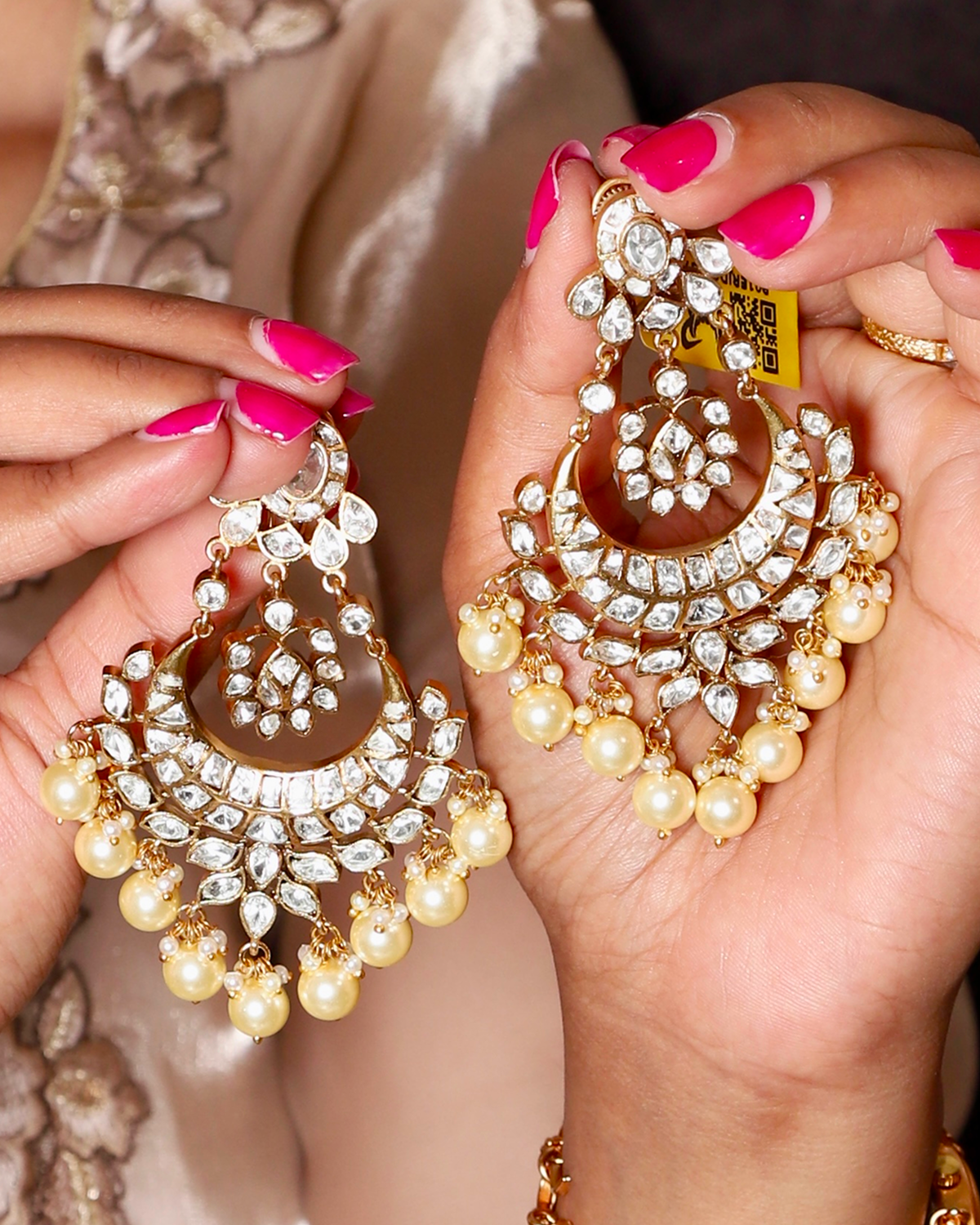 Roohani Chaand Uncut Polki Earrings