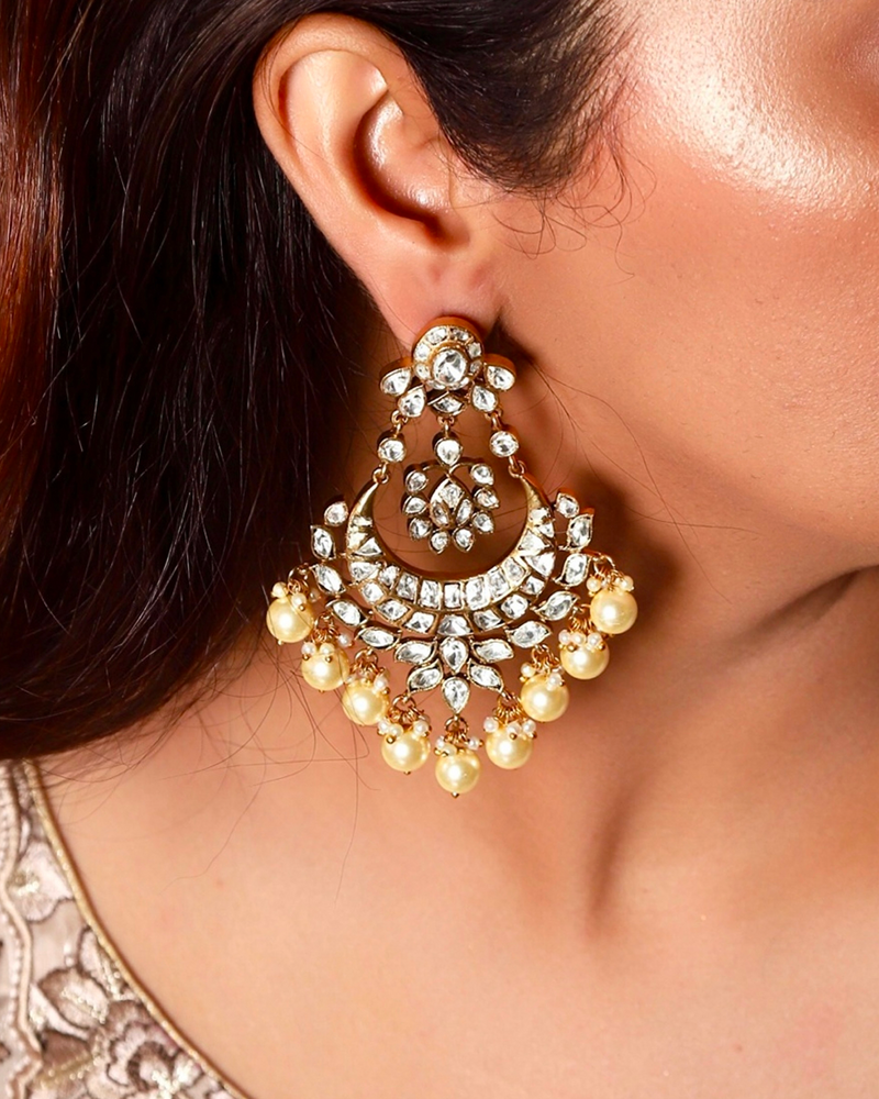 Roohani Chaand Uncut Polki Earrings