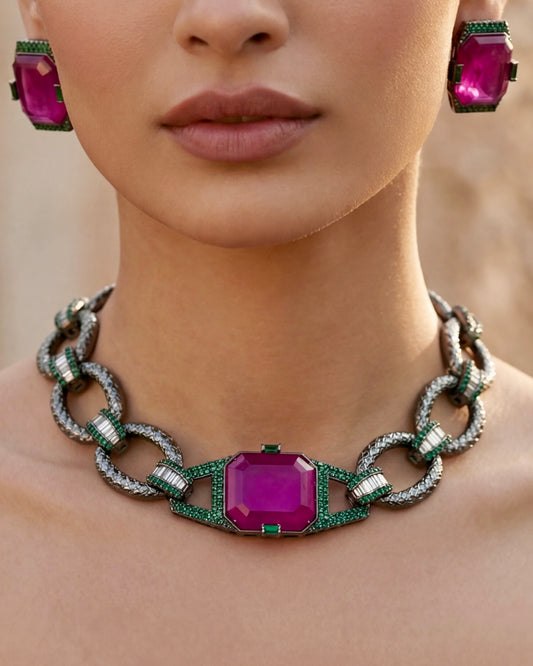 Elara Ruby Link Choker