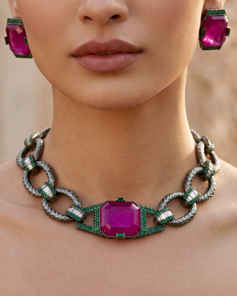 Elara Ruby Link Choker