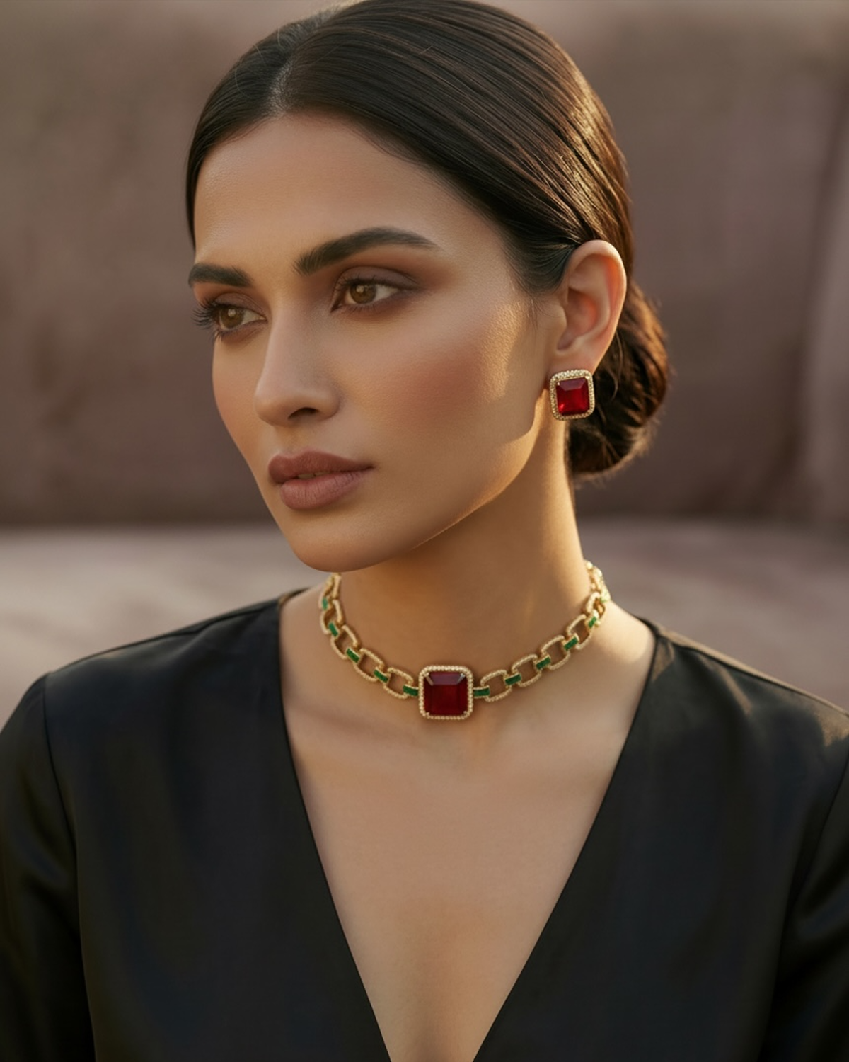 Alina Ruby Link Choker