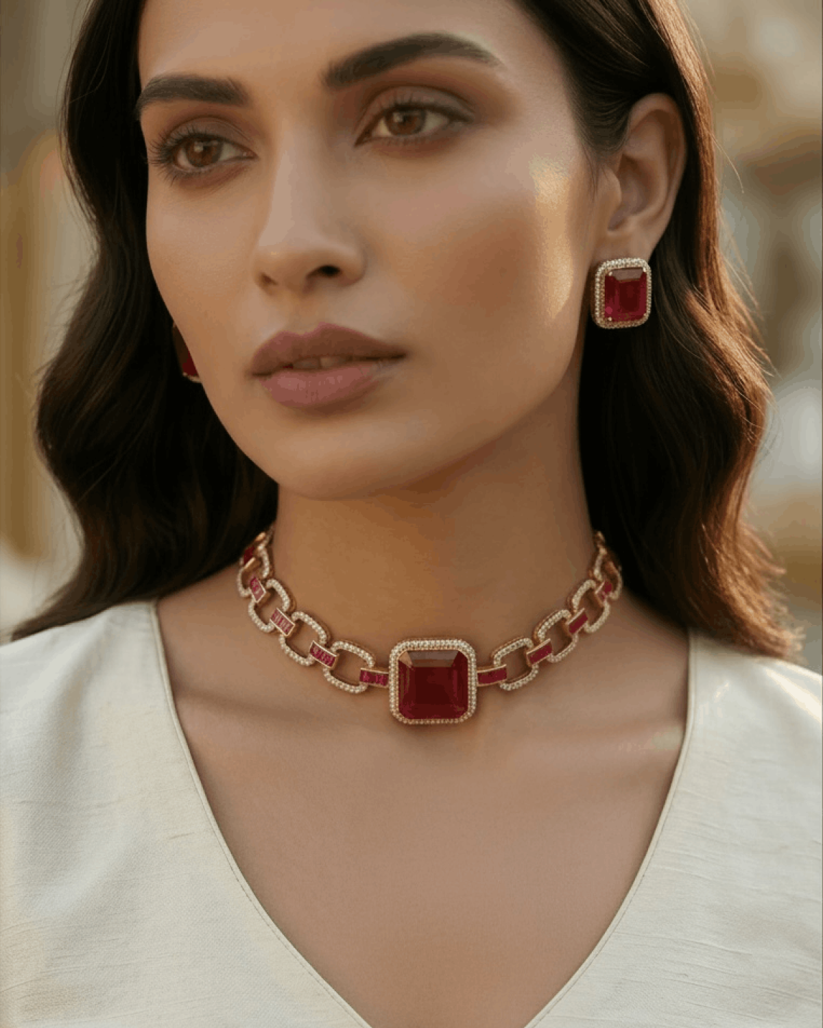 Alina Ruby Link Choker