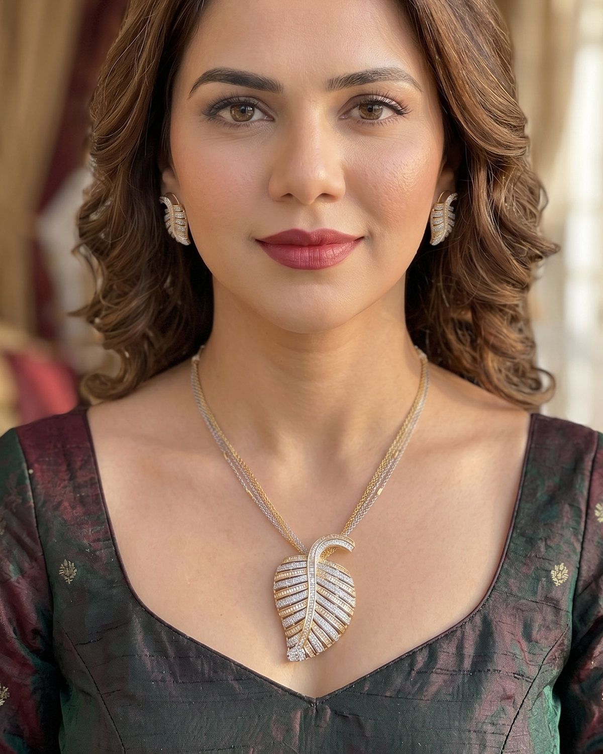 Betel Leaf Pendant Set