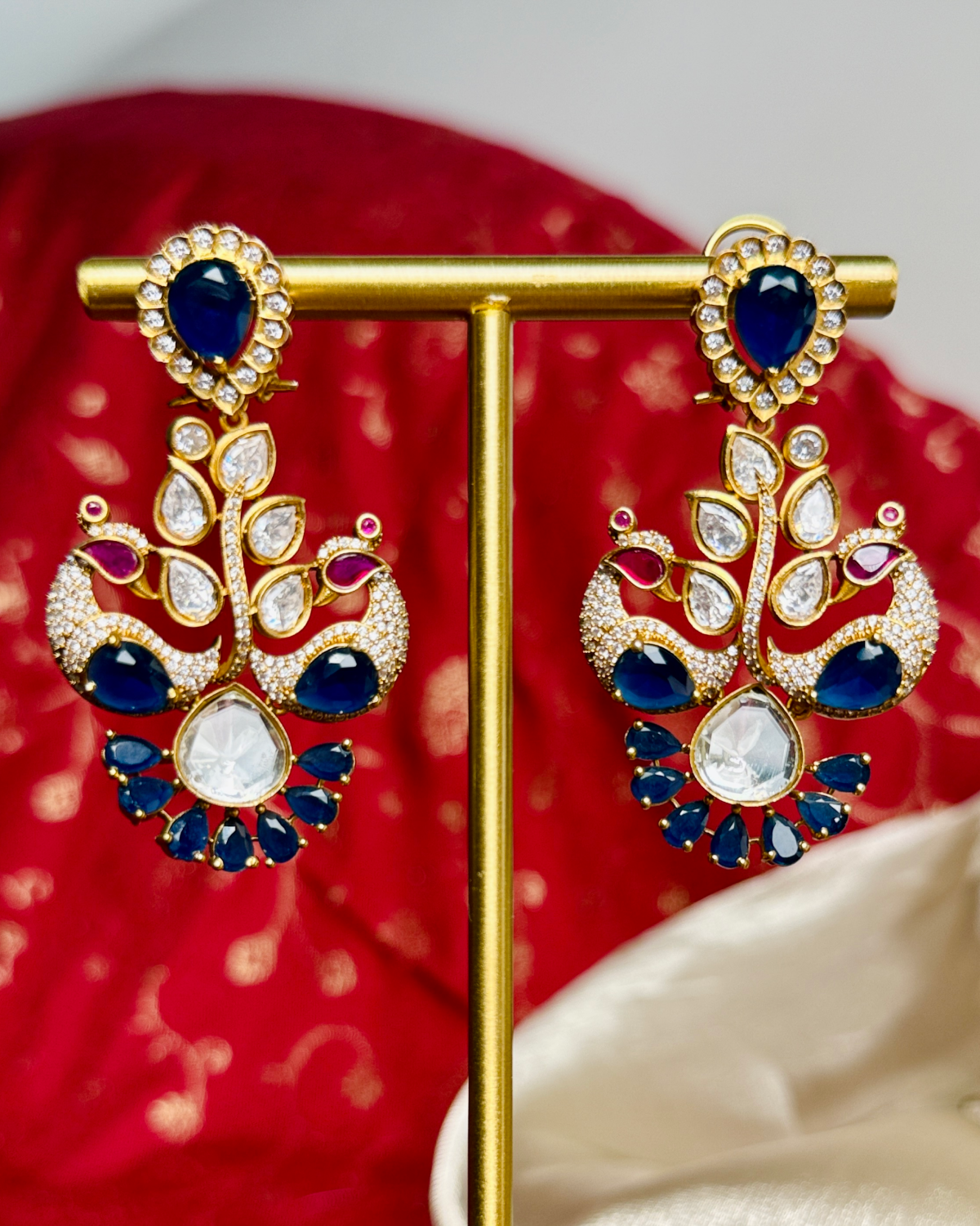 Mayur Bagh Necklace - Blue & Red