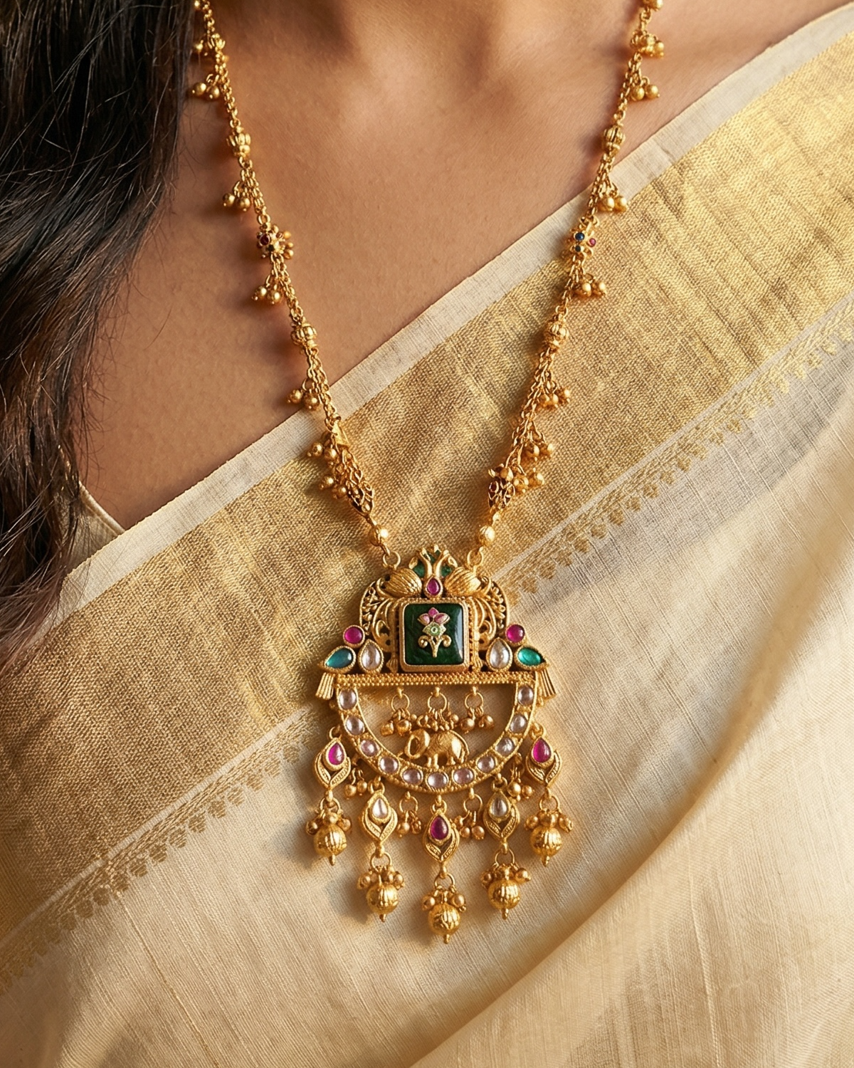 Amara Lariat Heritage Necklace Set