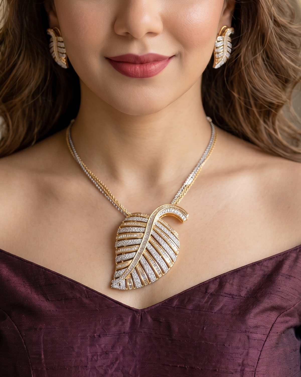 Betel Leaf Pendant Set