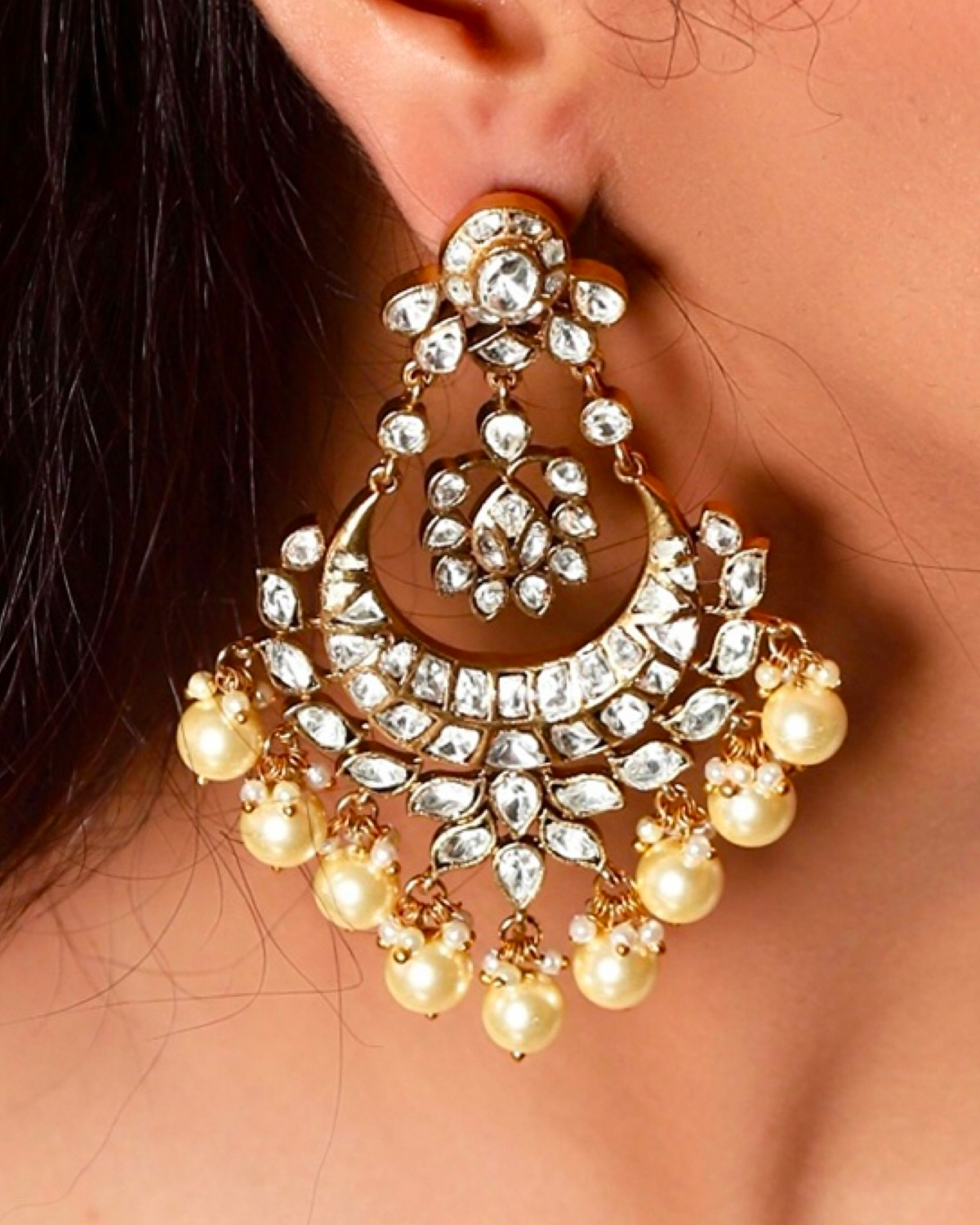 Roohani Chaand Uncut Polki Earrings