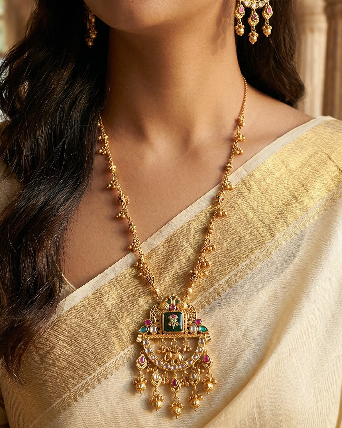 Amara Lariat Heritage Necklace Set