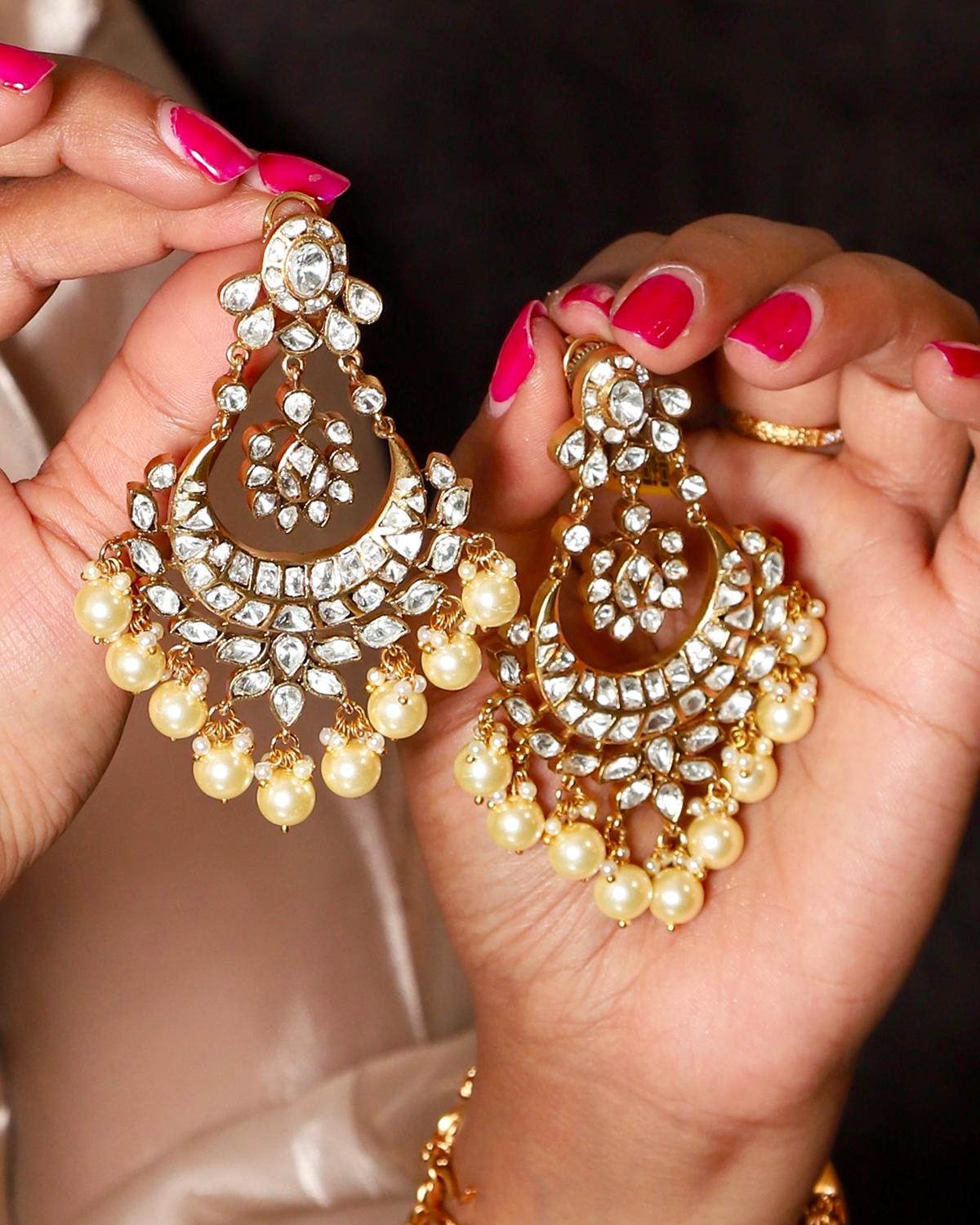 Roohani Chaand Uncut Polki Earrings