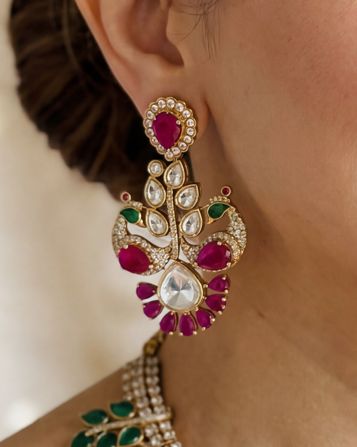 Mayur Bagh Necklace - Red & Green