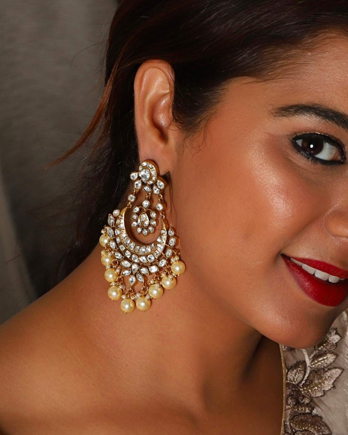 Roohani Chaand Uncut Polki Earrings