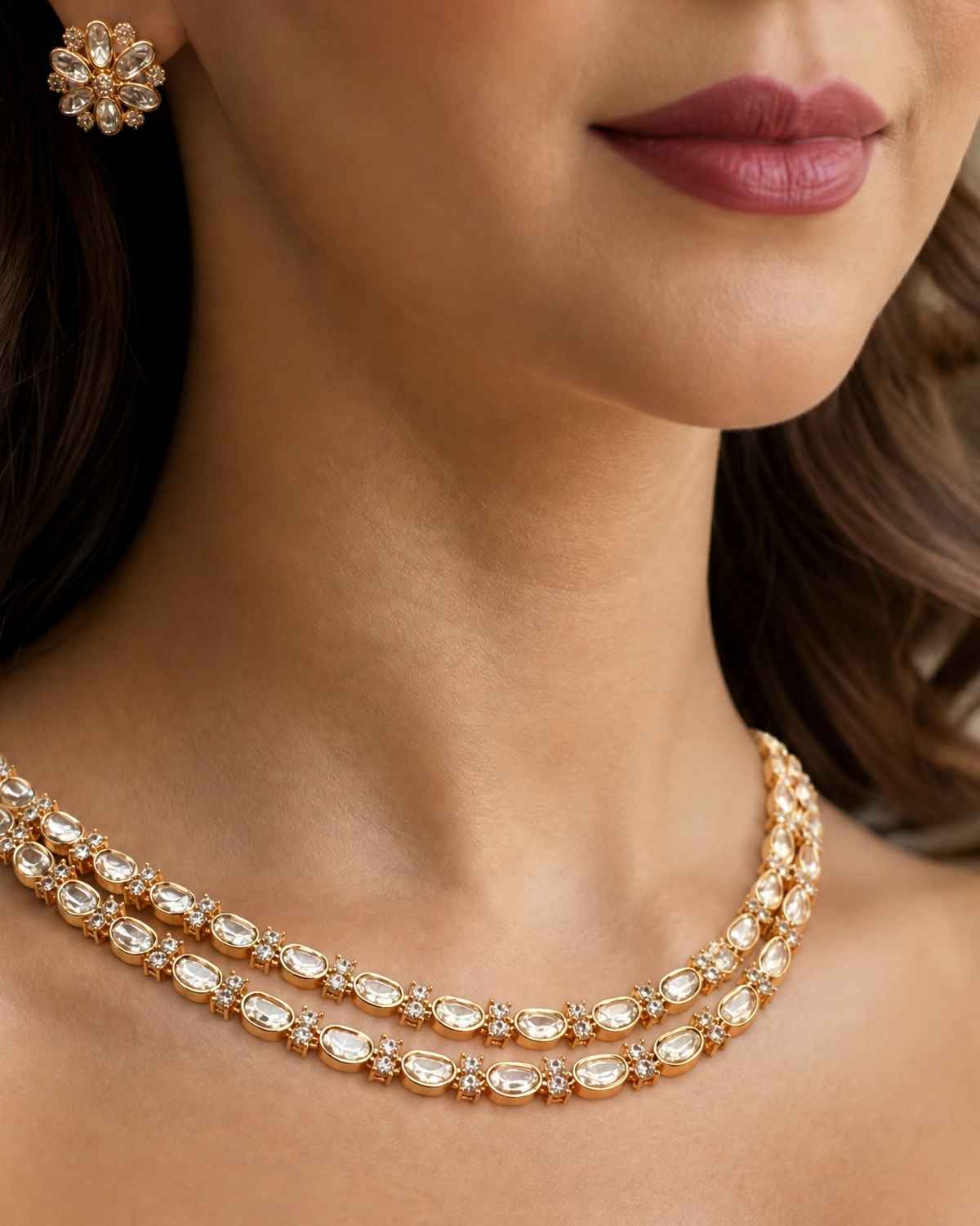 Sitara Double-Layer Polki Necklace