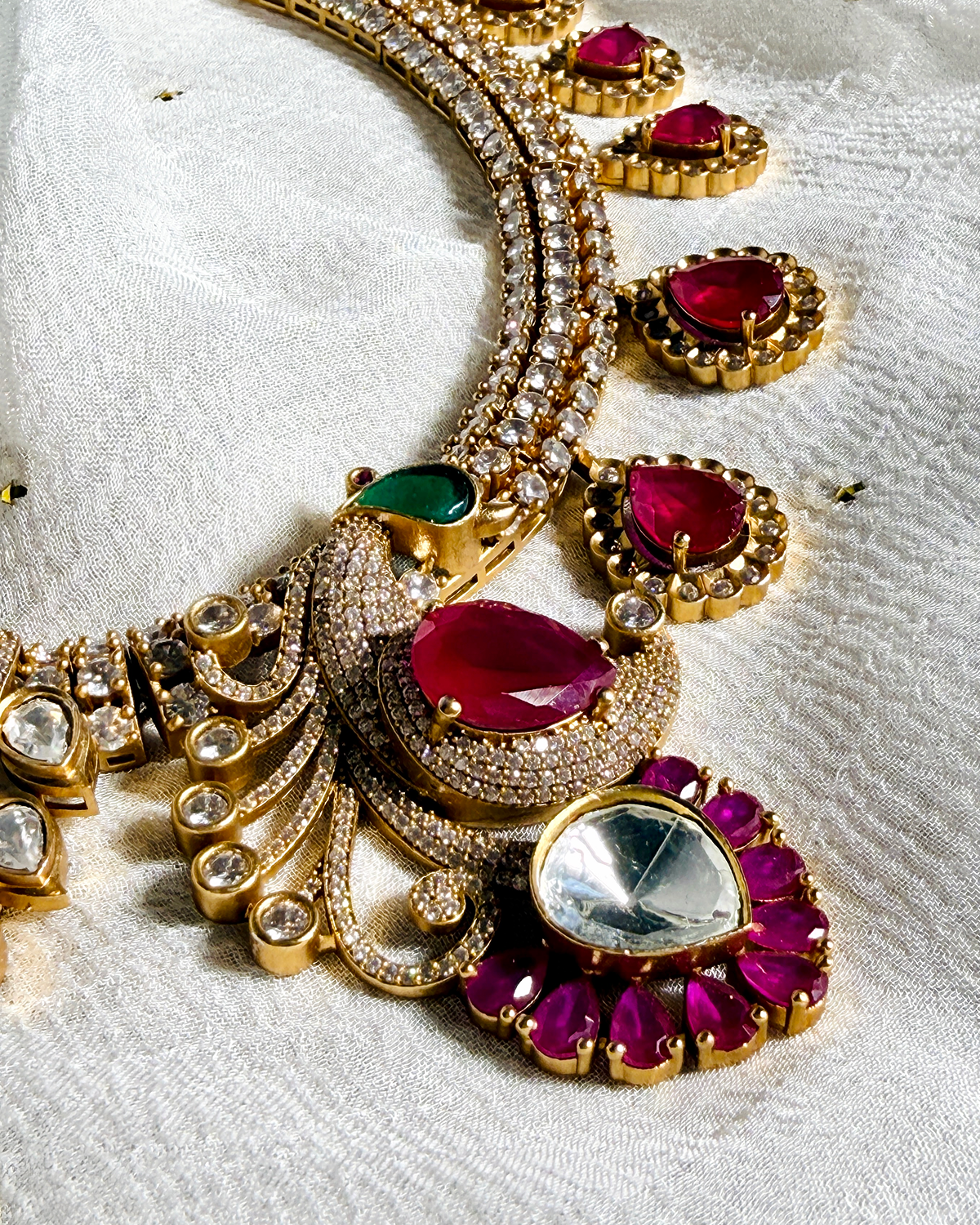 Mayur Bagh Necklace - Red & Green