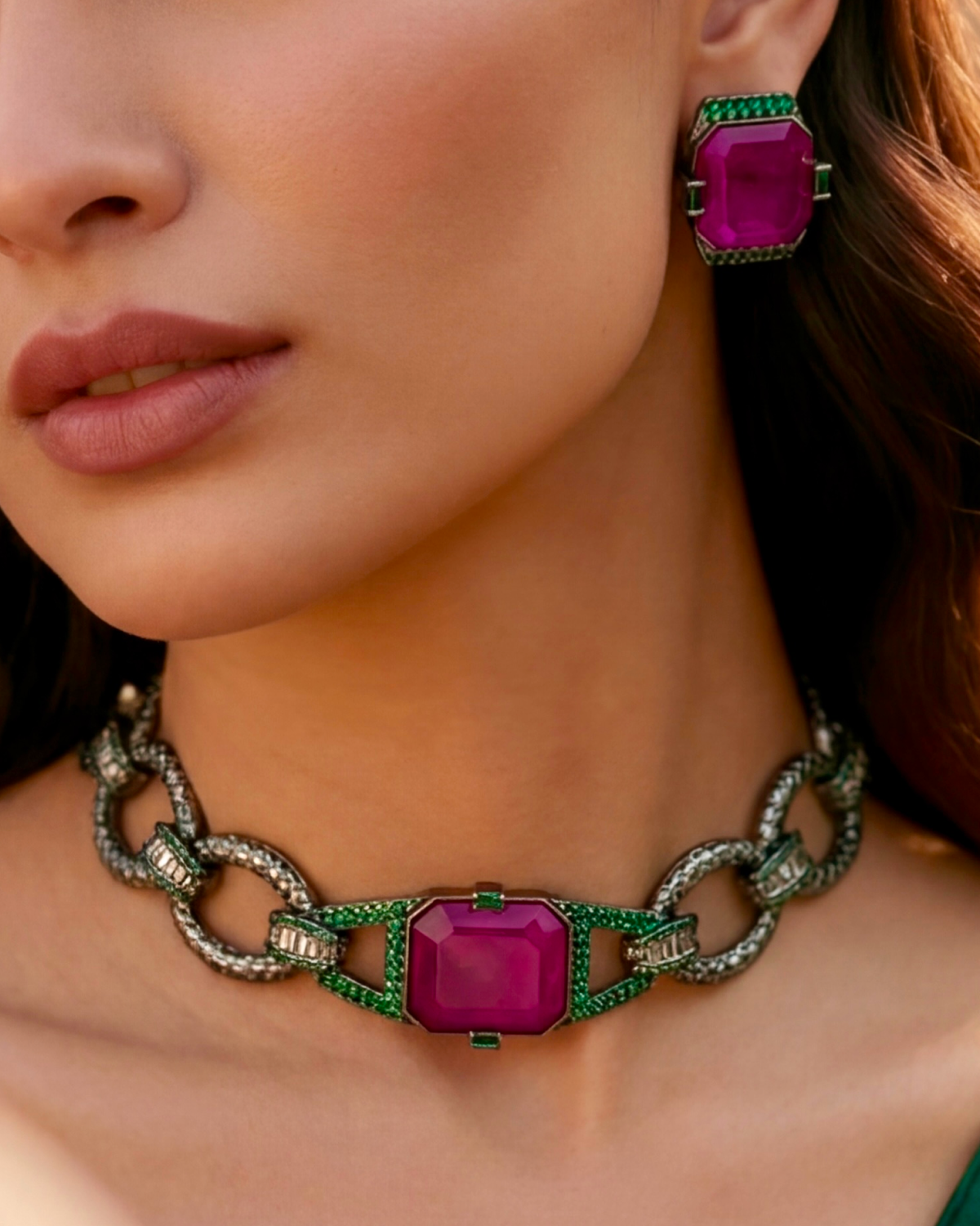 Elara Ruby Link Choker