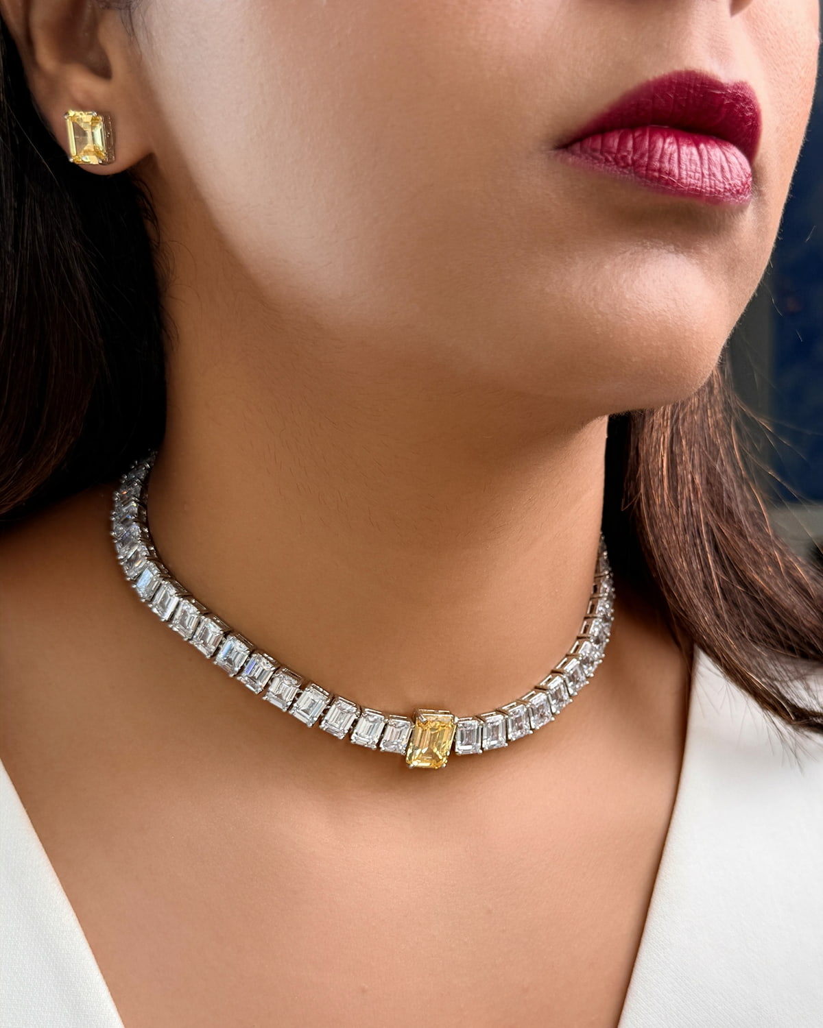Alia Emerald-Cut Tennis Choker