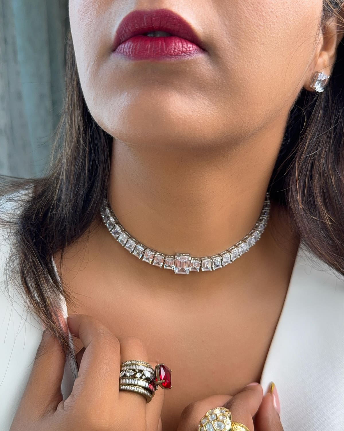 Alia Emerald-Cut Tennis Choker