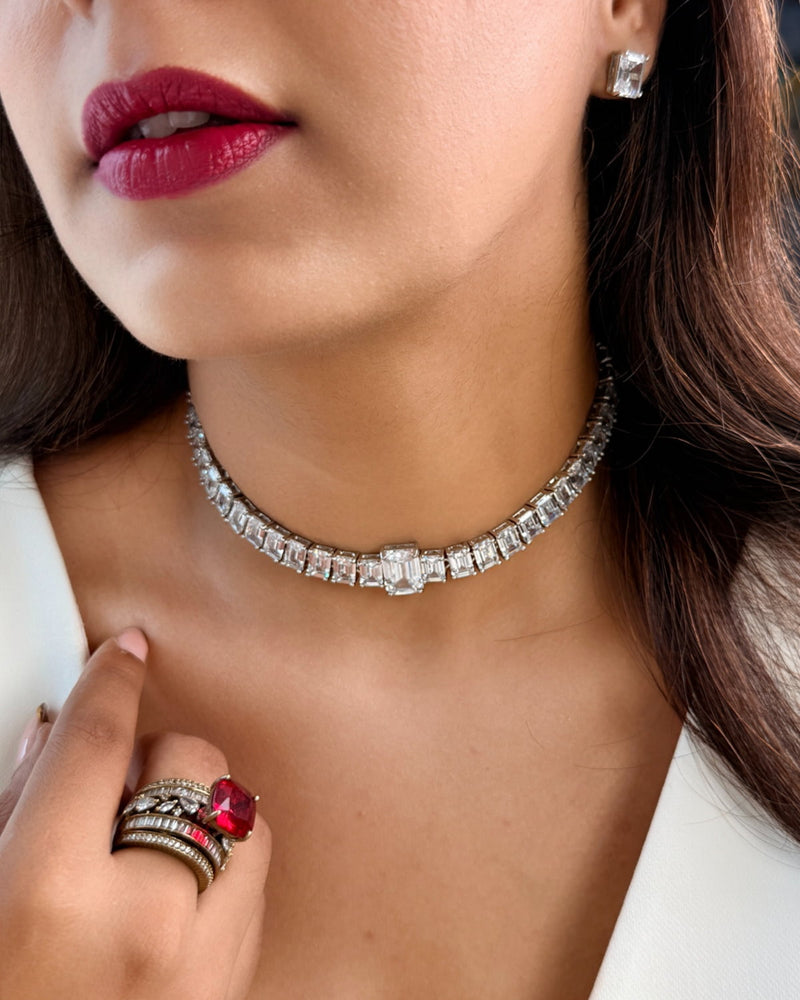 Alia Emerald-Cut Tennis Choker