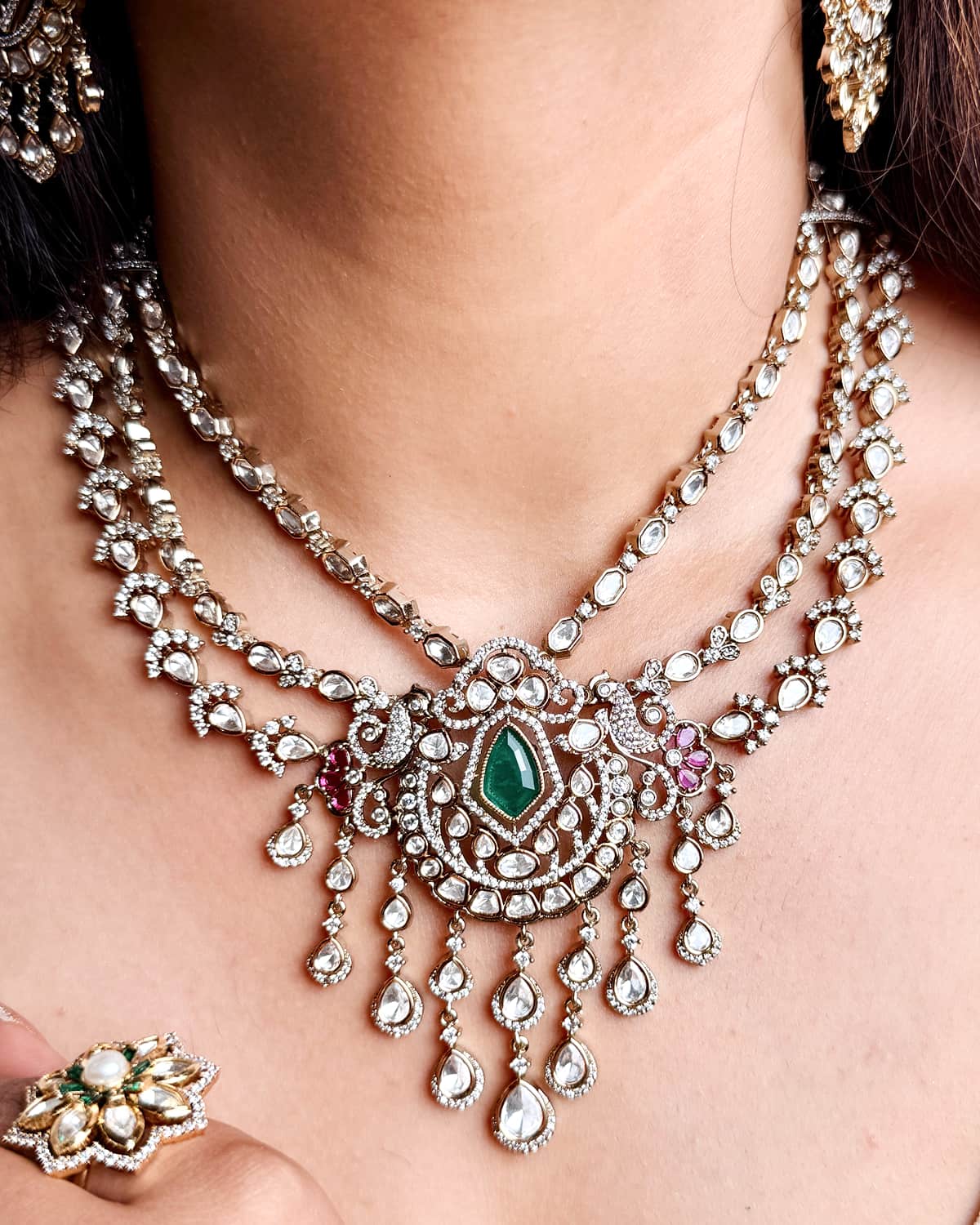 Aliza Emerald Droplet Necklace