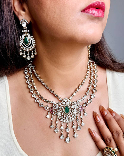 Aliza Emerald Droplet Necklace