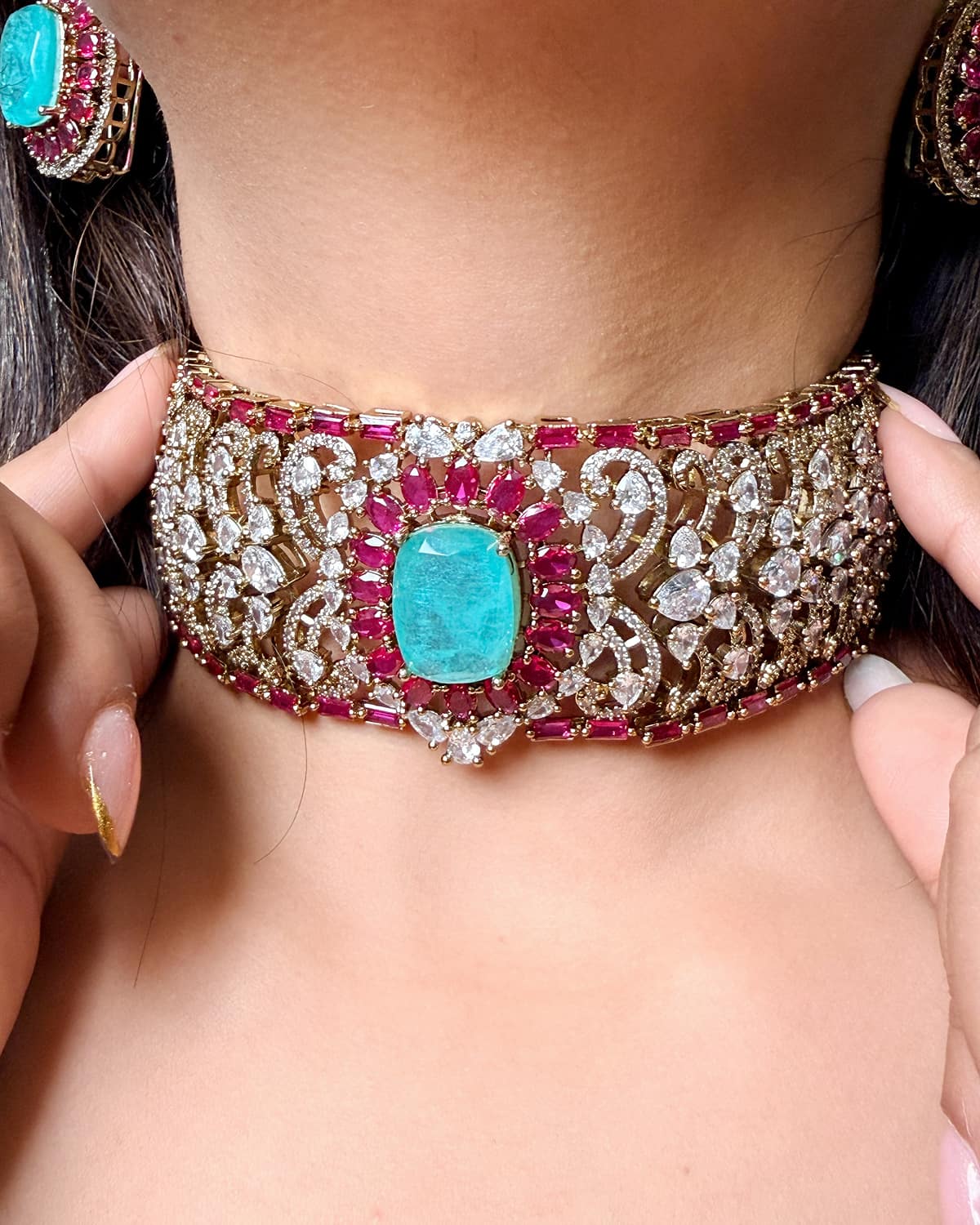 Ameera Emerald Regal Choker Set
