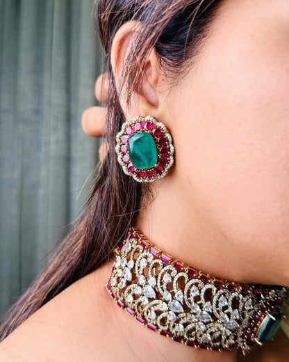 Ameera Emerald Regal Choker Set