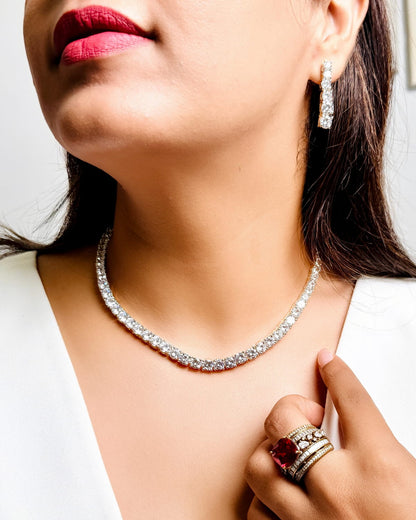 Celeste Solitaire Tennis Necklace