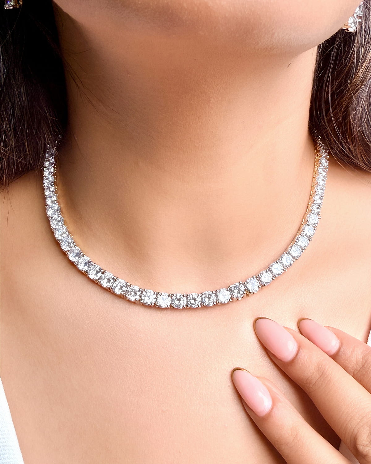 Celeste Solitaire Tennis Necklace