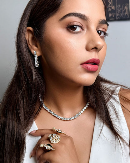 Celeste Solitaire Tennis Necklace