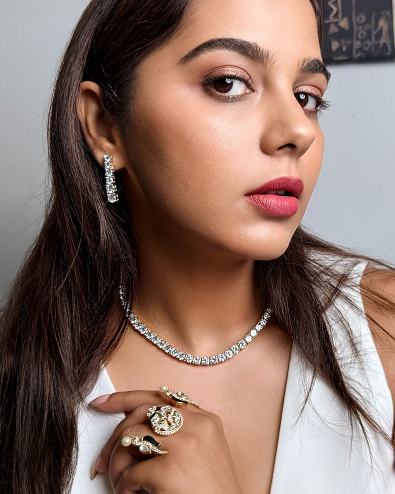 Celeste Solitaire Tennis Necklace