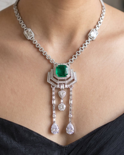 Emerald Drop Necklace Set