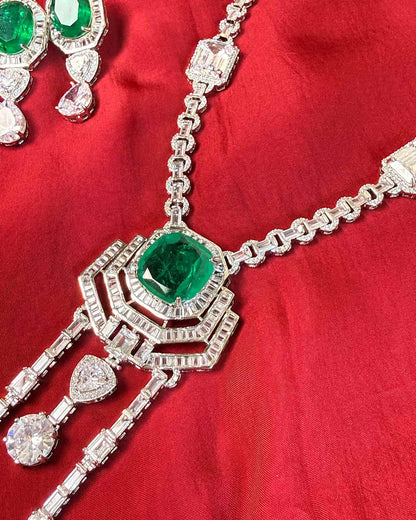 Emerald Drop Necklace Set