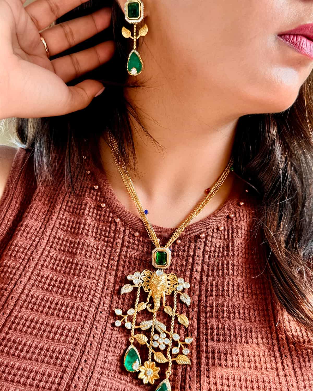 Gajah Heritage Elephant Pendant Set