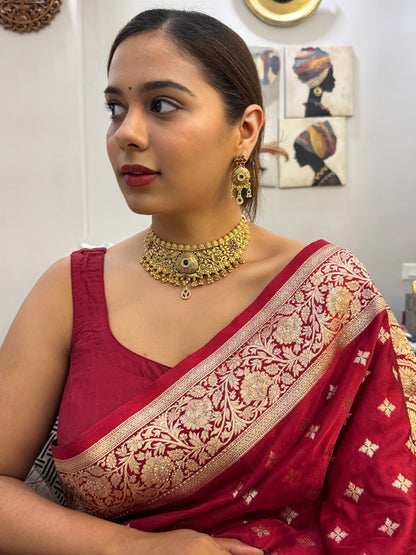 Hariyali Temple Choker Trio