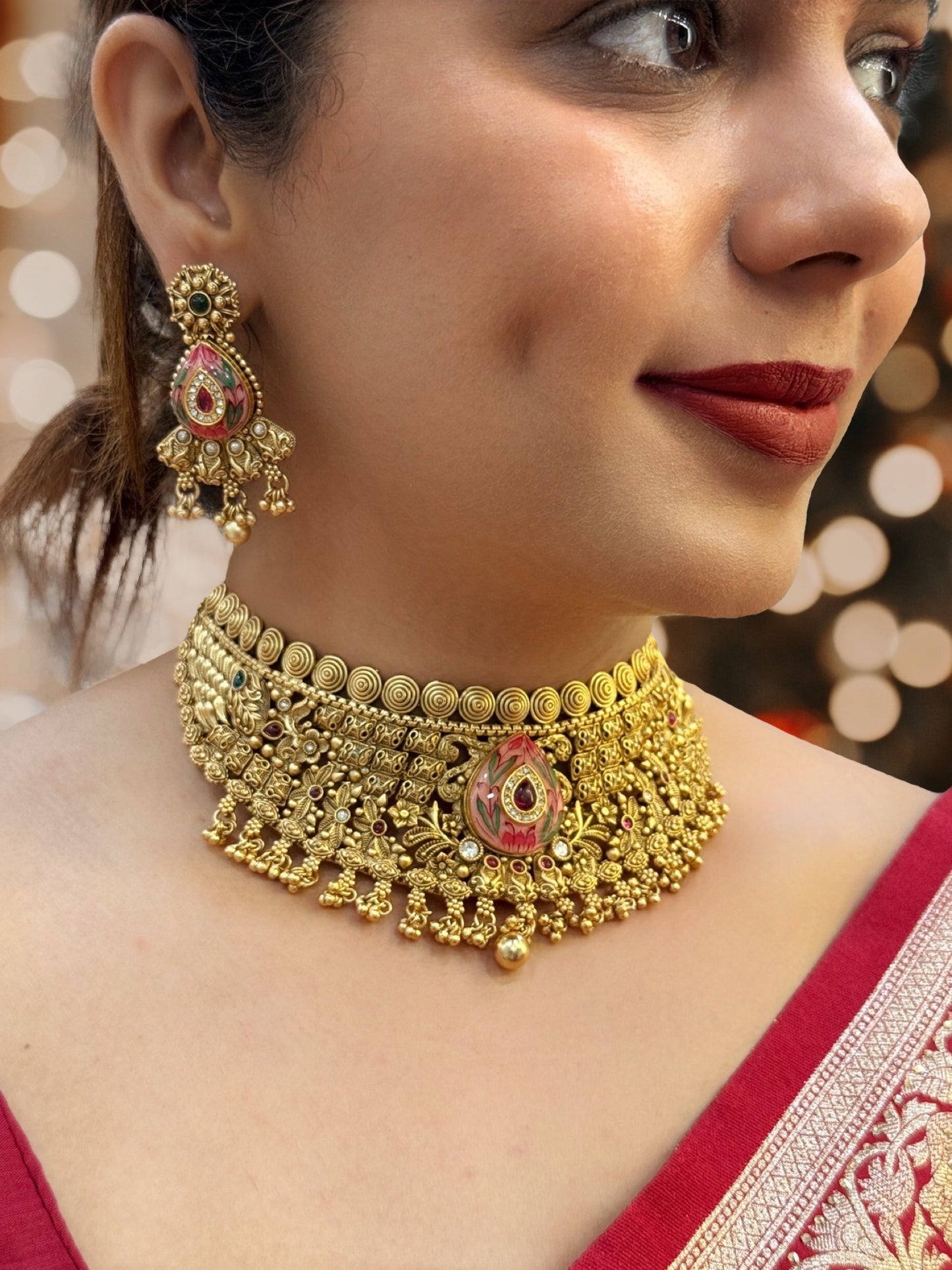 Antique Rajwadi Choker Trio