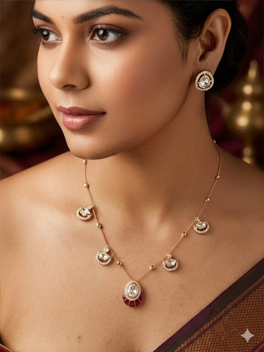 Dew Drop Zaria Kundan Necklace