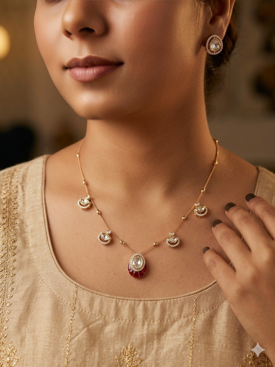 Dew Drop Zaria Kundan Necklace