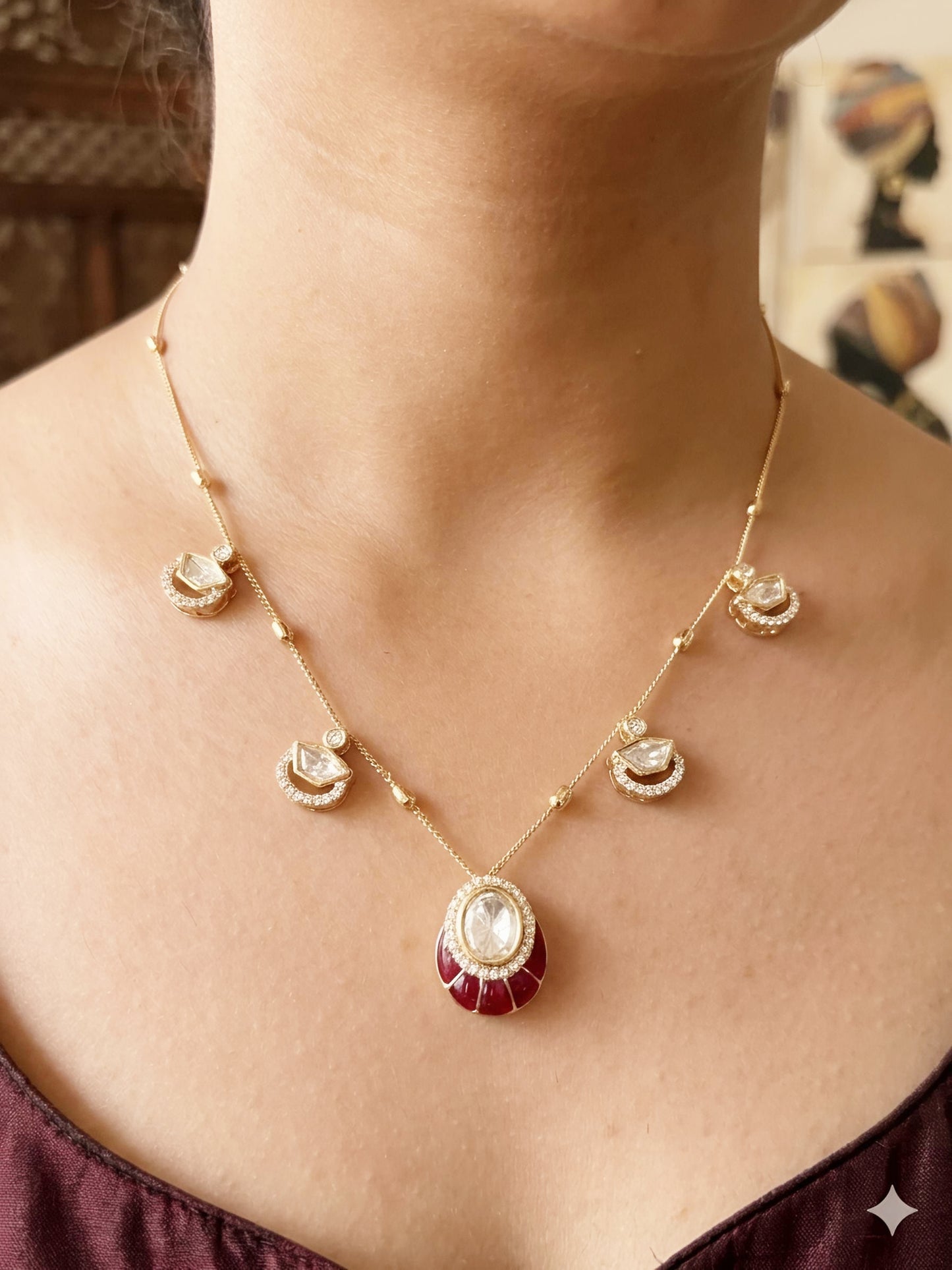 Dew Drop Zaria Kundan Necklace