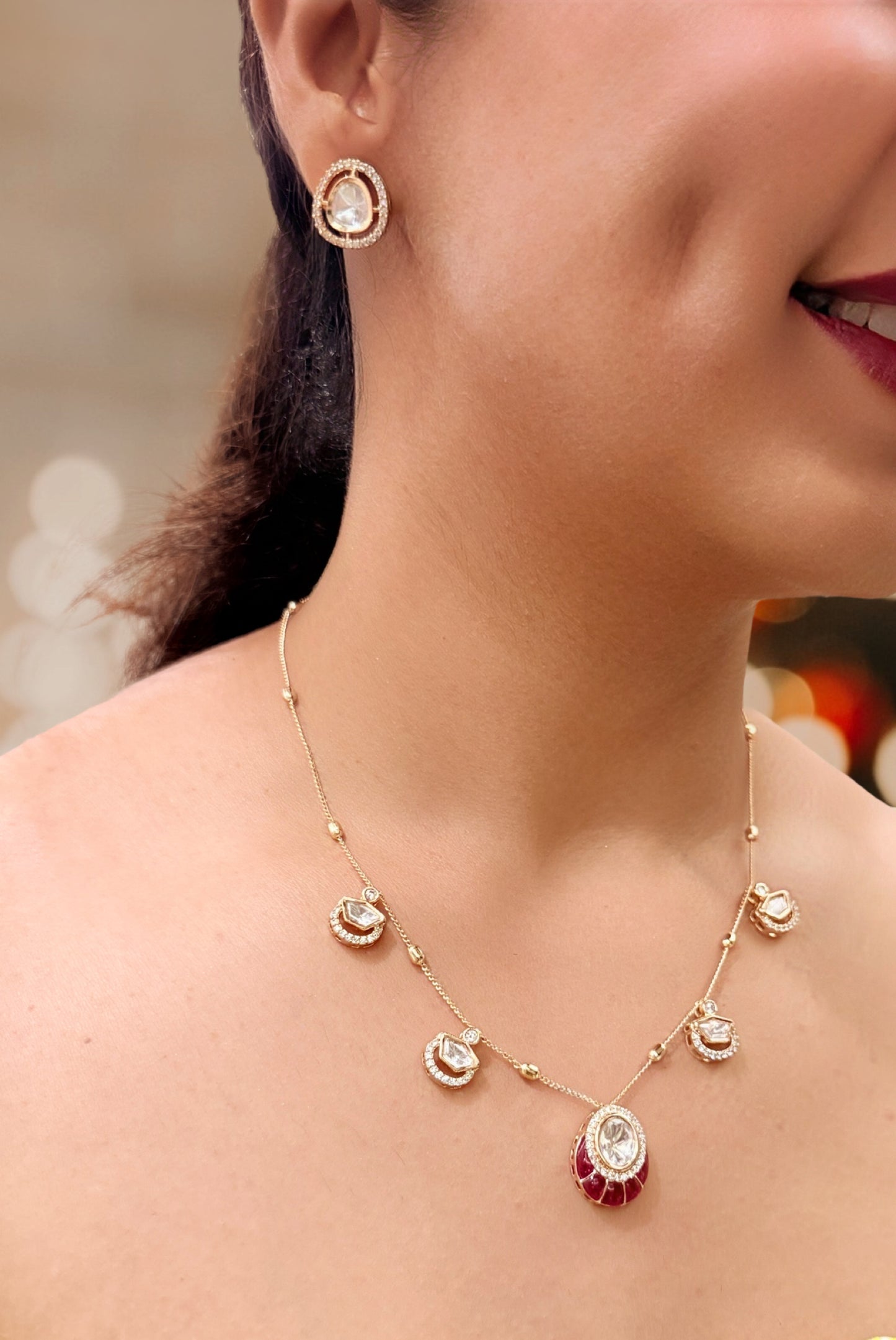 Dew Drop Zaria Kundan Necklace