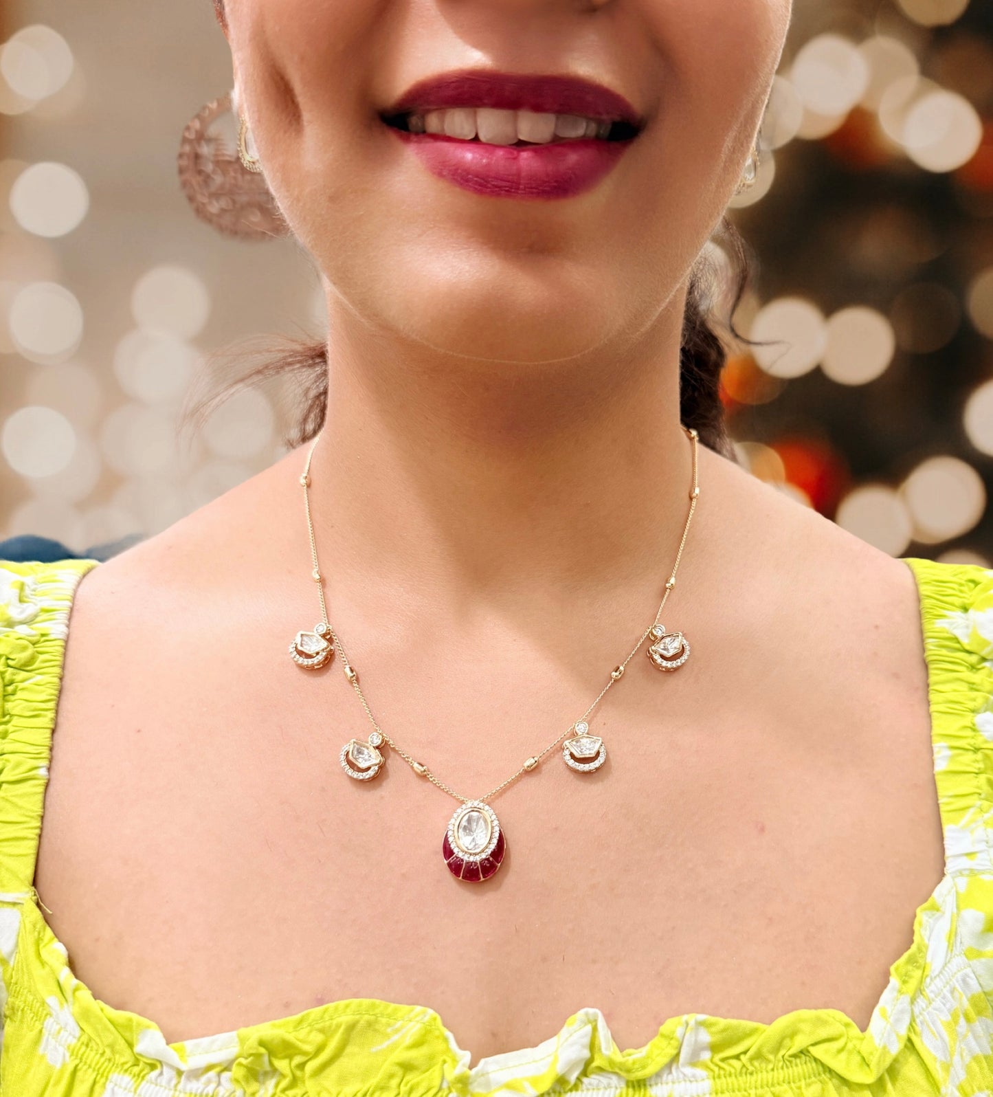 Dew Drop Zaria Kundan Necklace