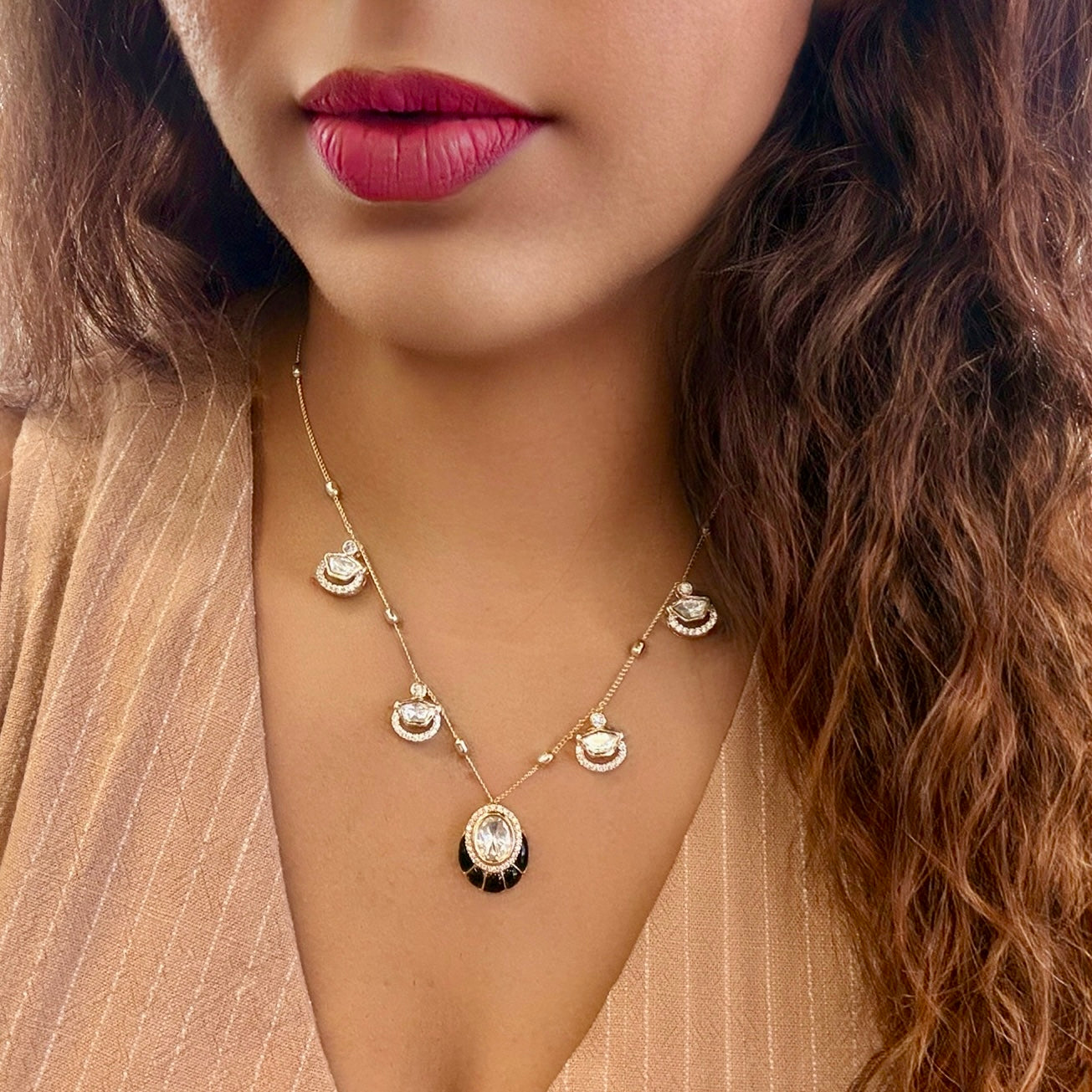 Dew Drop Zaria Kundan Necklace