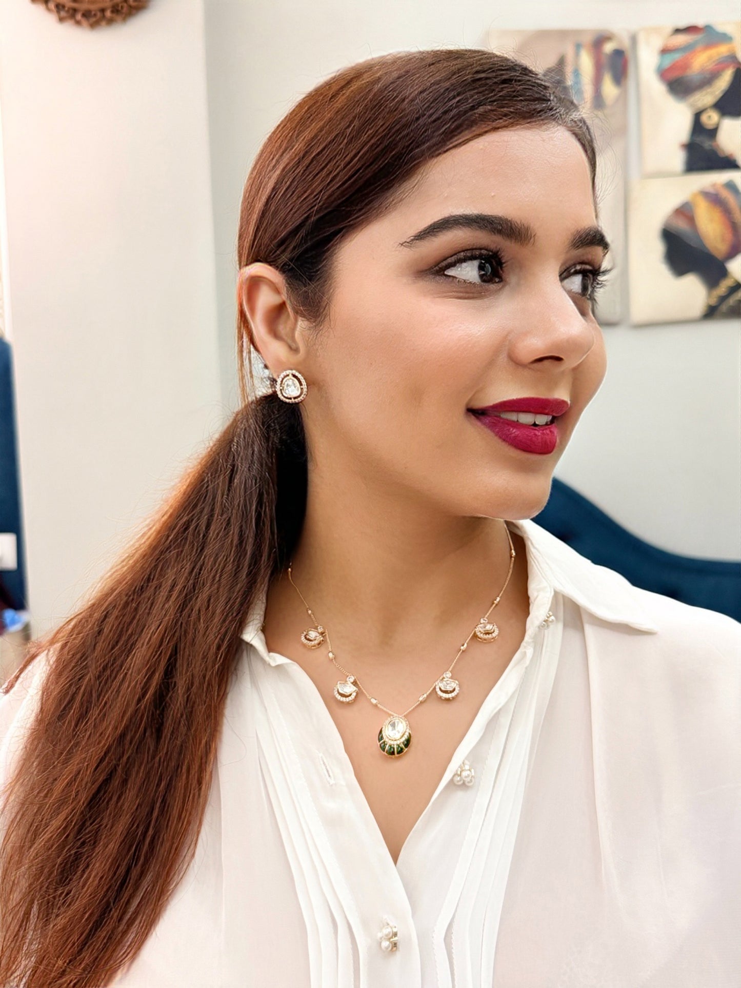 Dew Drop Zaria Kundan Necklace