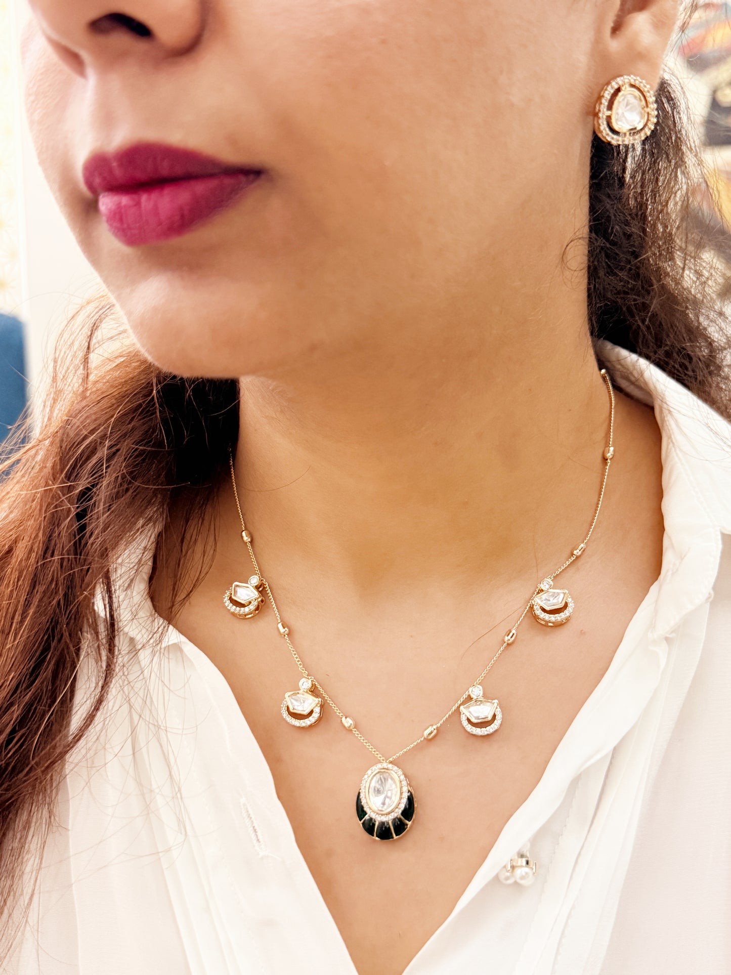 Dew Drop Zaria Kundan Necklace