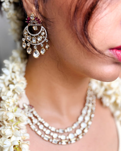 Indrani Peeli Polki Layered Necklace