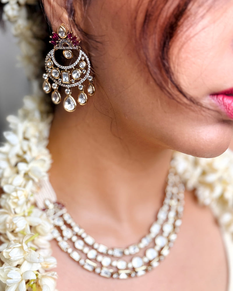Indrani Peeli Polki Layered Necklace