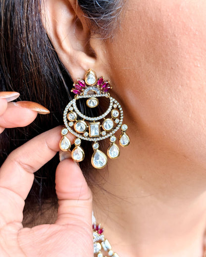 Indrani Peeli Polki Layered Necklace