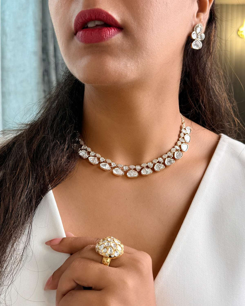 Ivory Bloom Polki Necklace